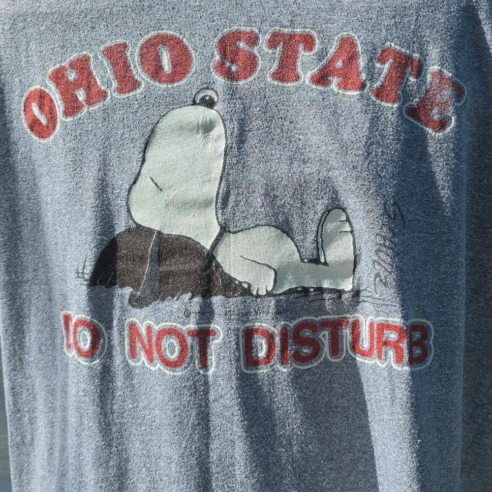 VTG Ohio State Do Not Disturb Snoopy T Shirt 1958 Peanuts Made In The USA Hippi - Picture 13 of 13